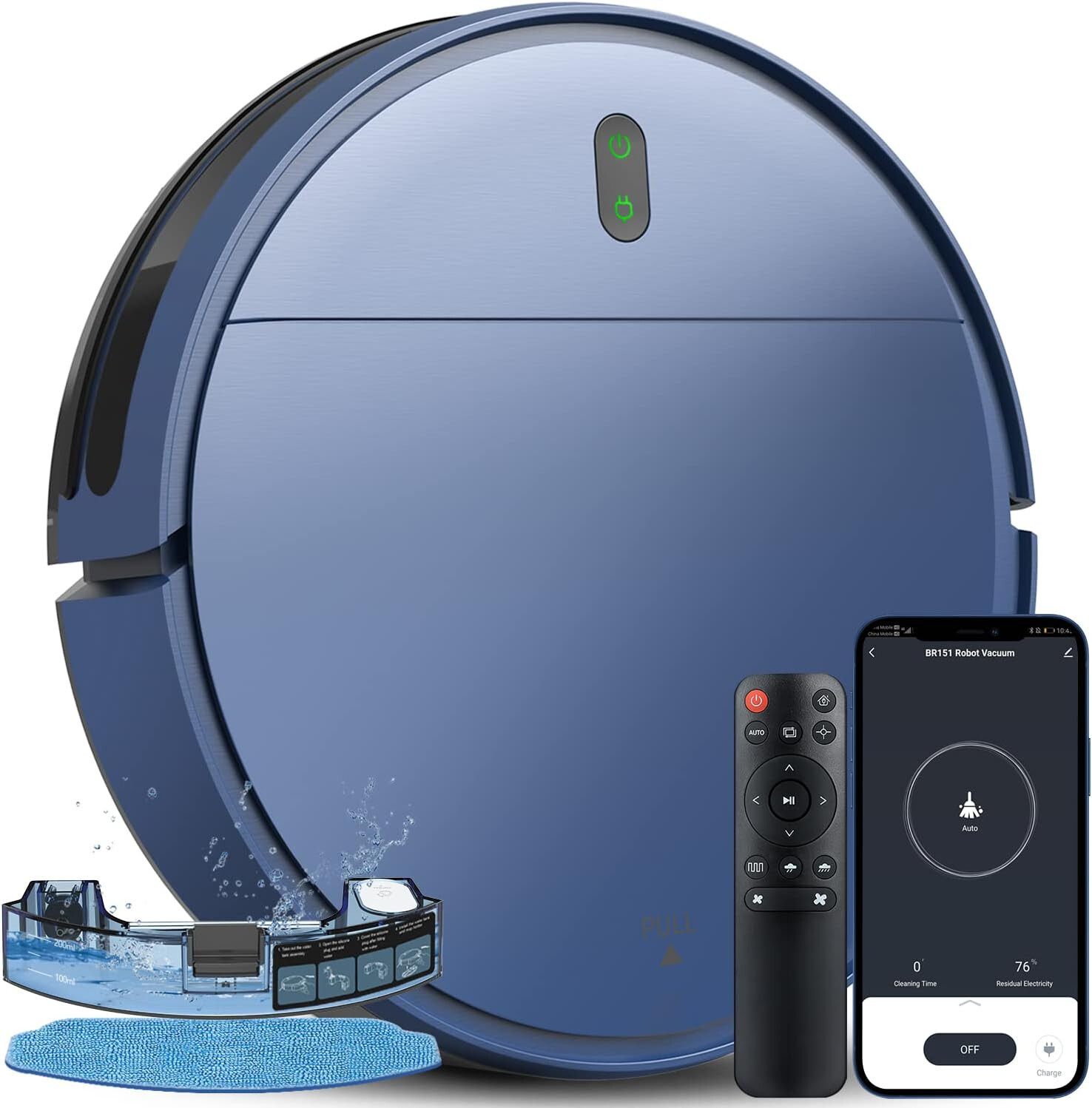 ZCWA Robot Vacuum, Robot Vacuum Cleaner with WiFi, Automatic Self-Charge