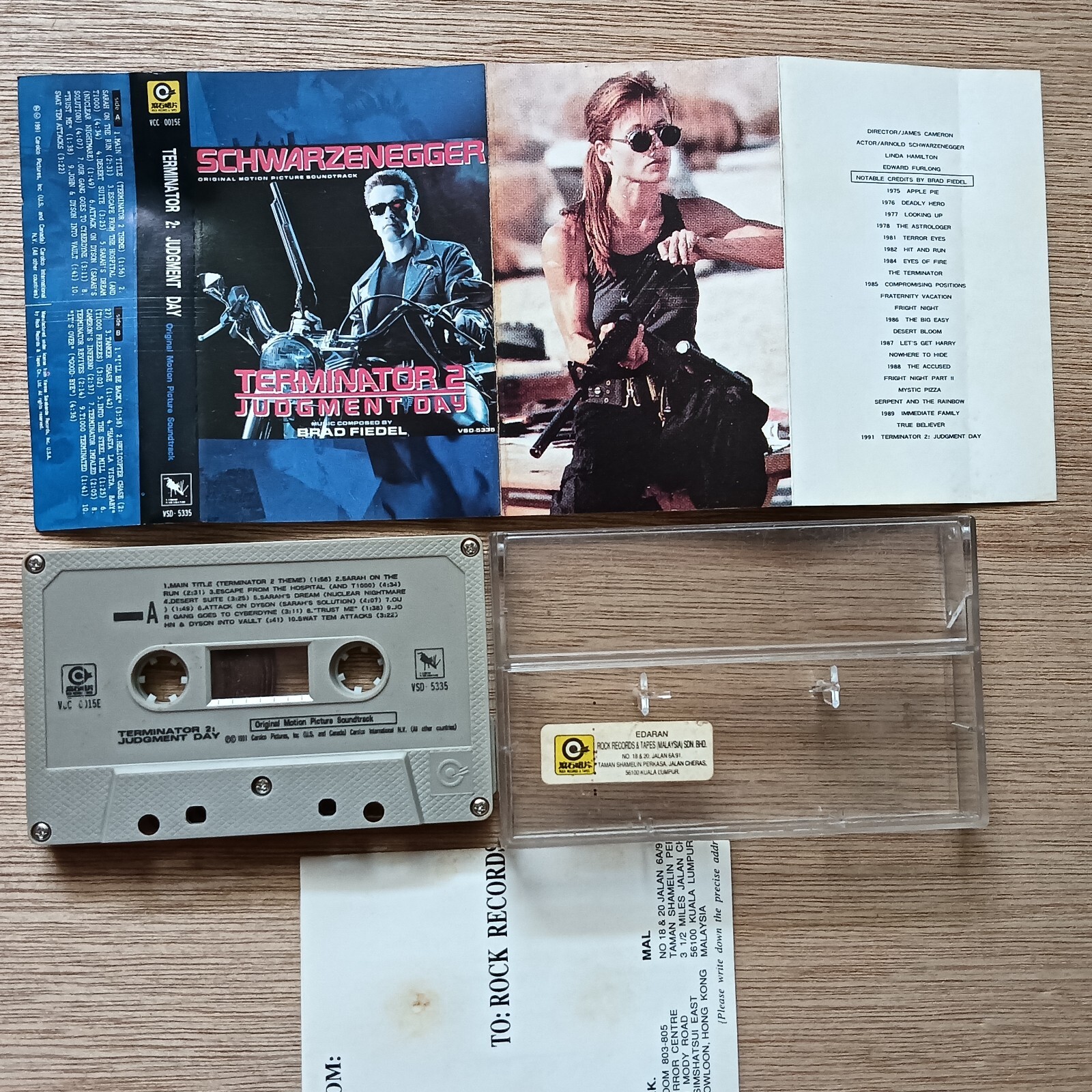Arnold Schwarzenegger TERMINATOR 2 OST - Rare Malaysia Cassette
