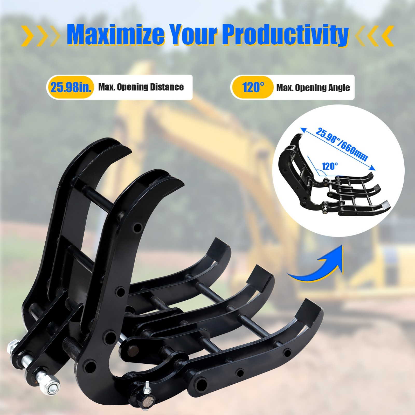Wood Grabber Grapple for Mini Excavator Grapple Use for Small Digger