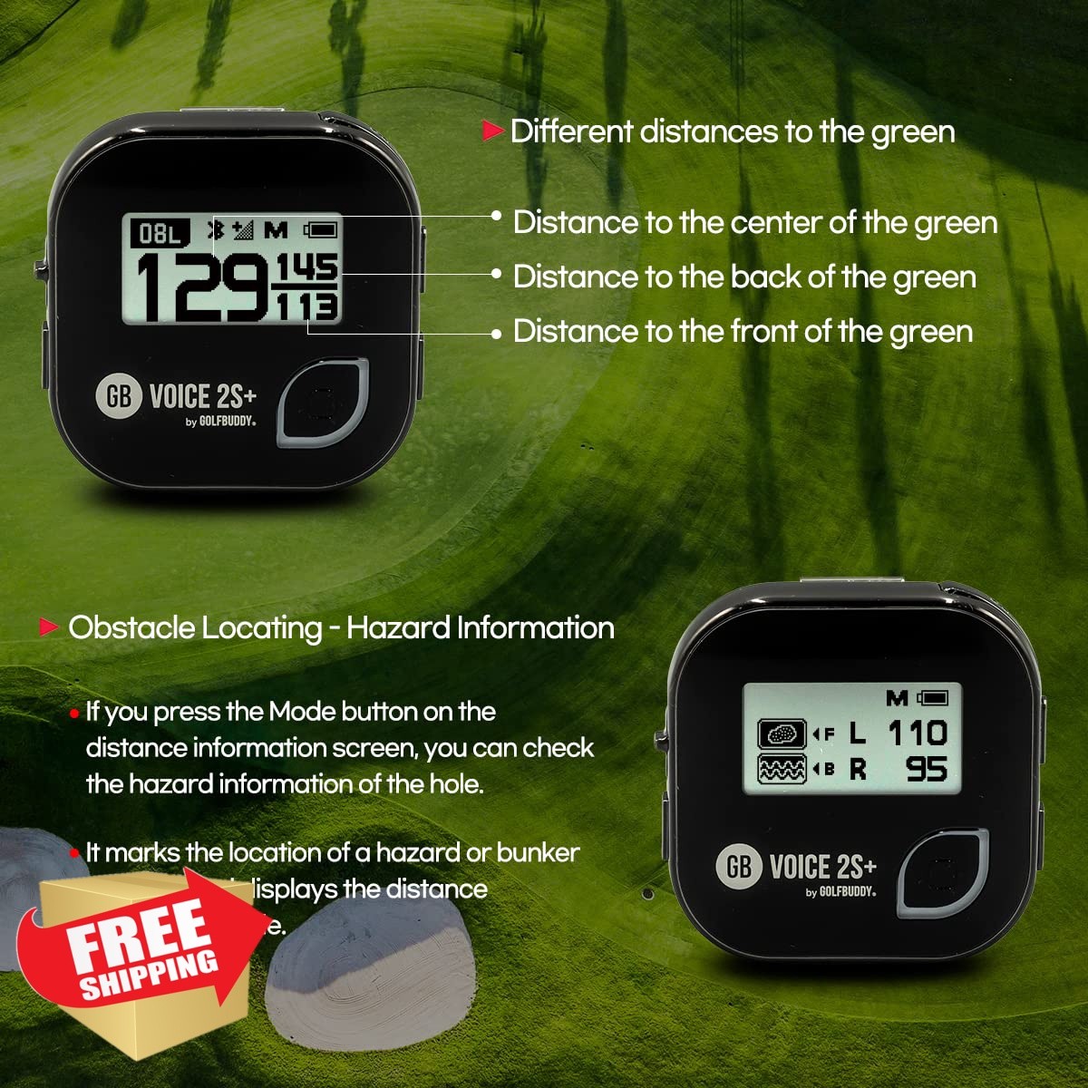 Golf Buddy Voice 2 Golf GPS Rangefinder Black