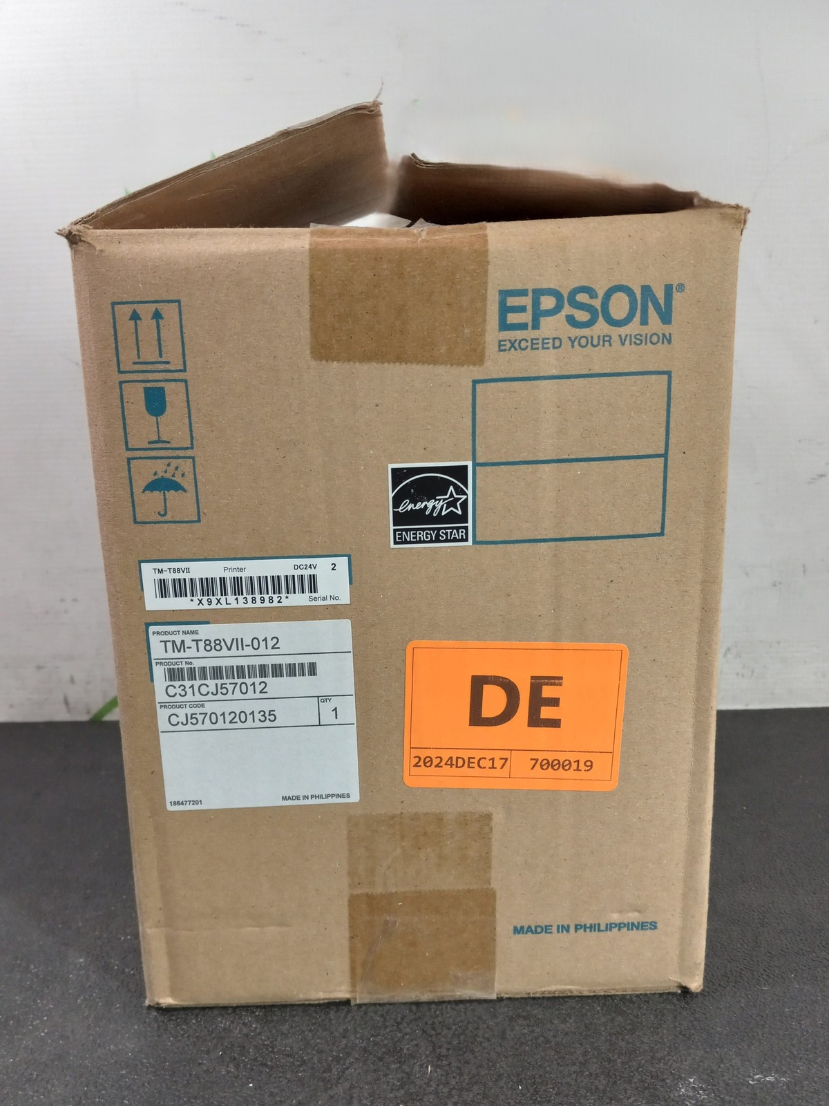 Epson TM-T88VII M371A USB Serial Ethernet Thermal Receipt Printer