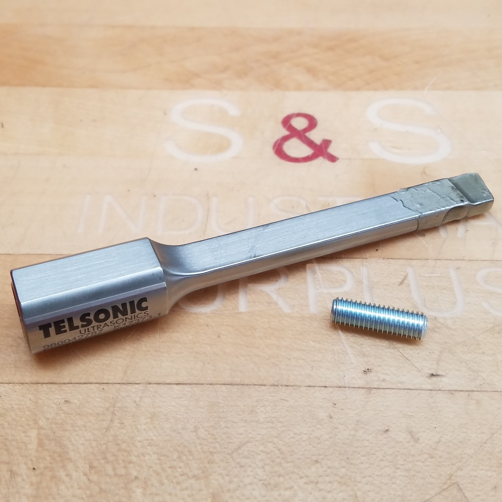 Telsonic Ultrasonics 980042787 Ultrasonic Welding Sonotrode 15mm x 6mm Tip 35kHz