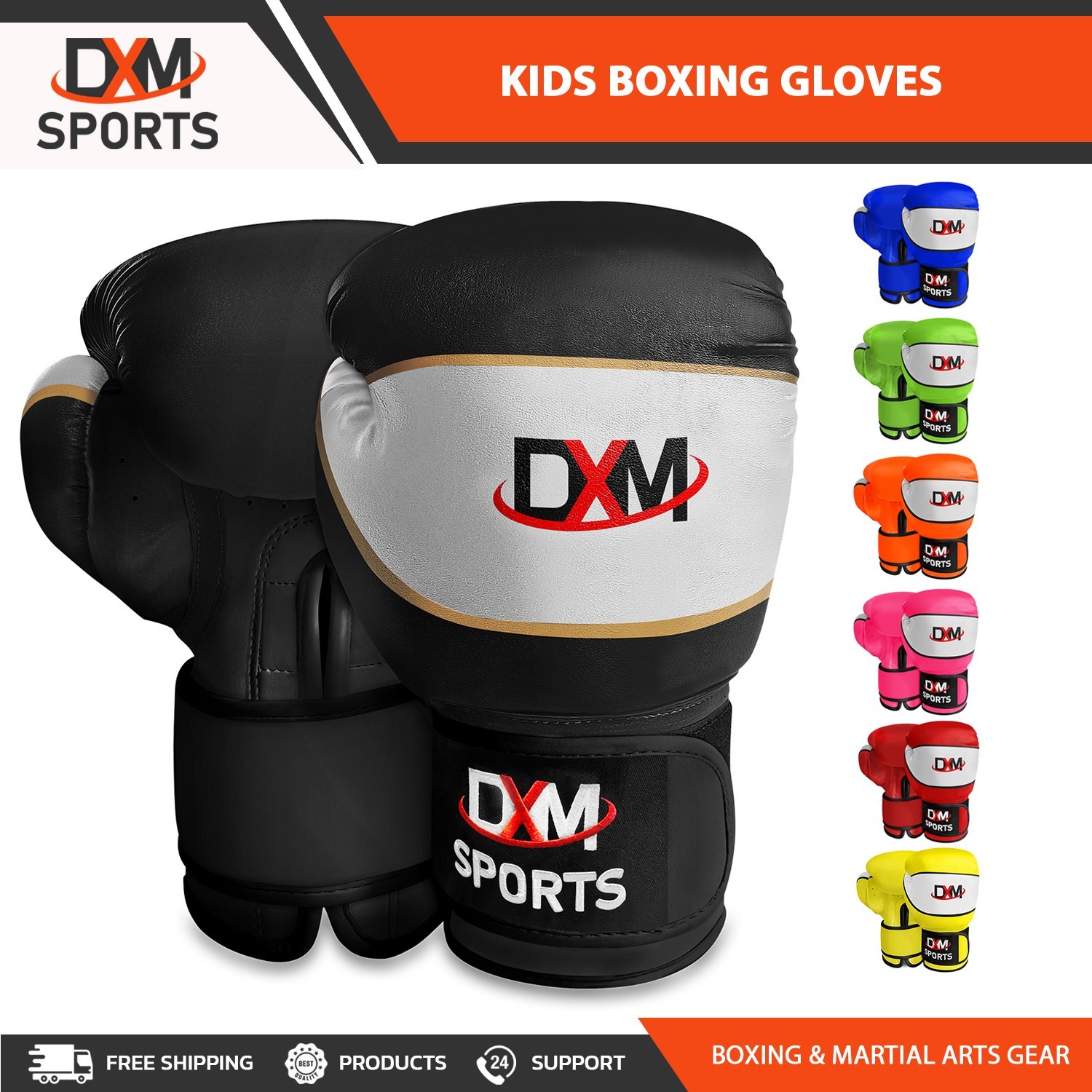 DXM Sports Kids Boxing Gloves Youth Training MMA Muay Thai Child Sparring Gloves