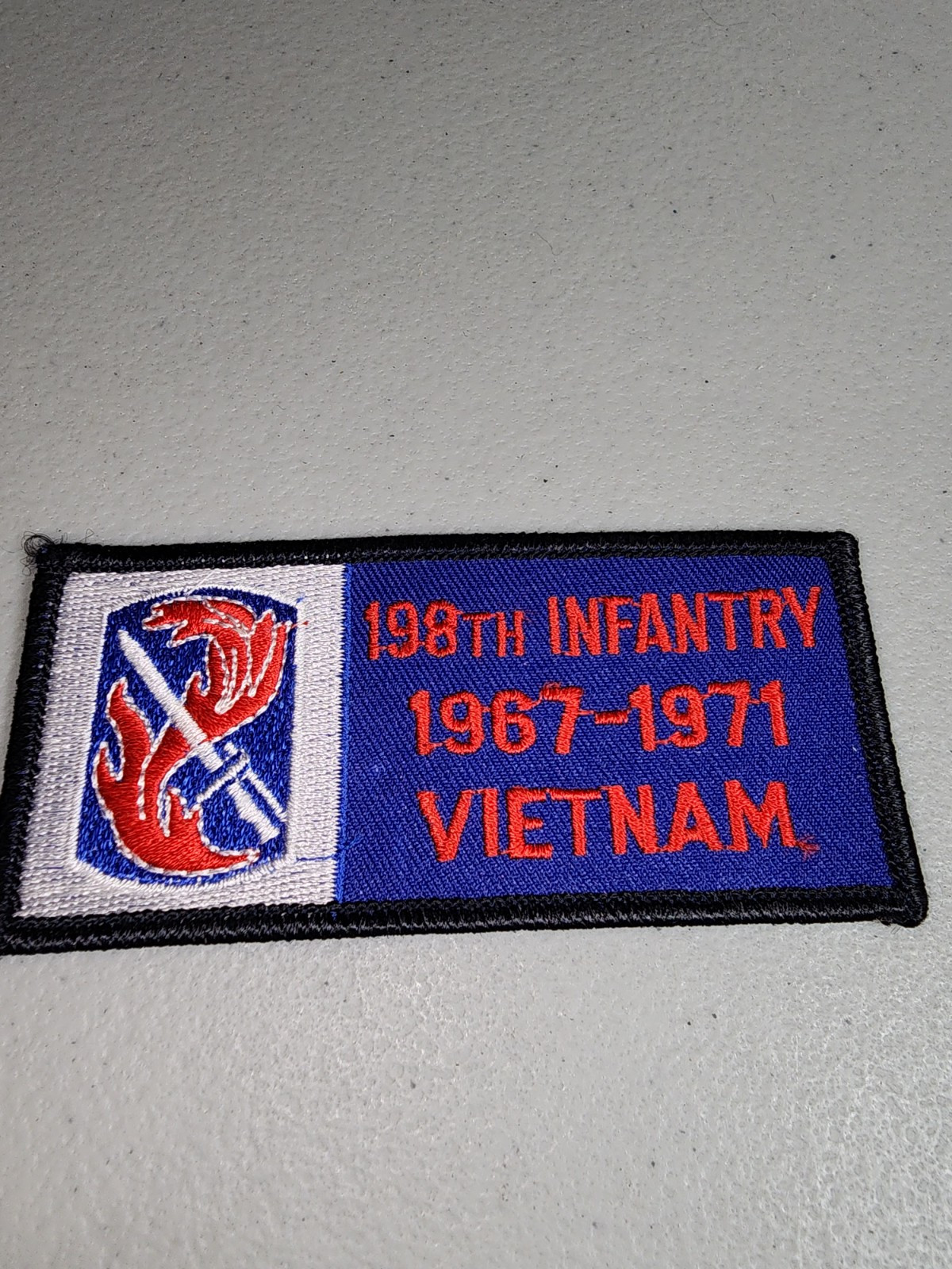 198th Infantry 1967-1971 Vietnam Embroidered Patch 4" x 2" Sew On or Iron On
