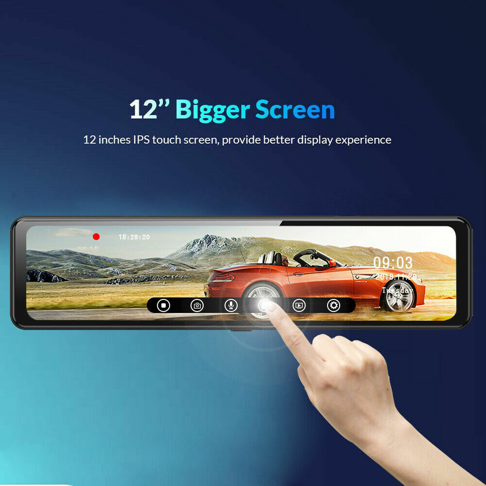 12" IPS 4G car dvrs Android mirror rear view camera ADAS Bluetooth WIFI GPS DVR