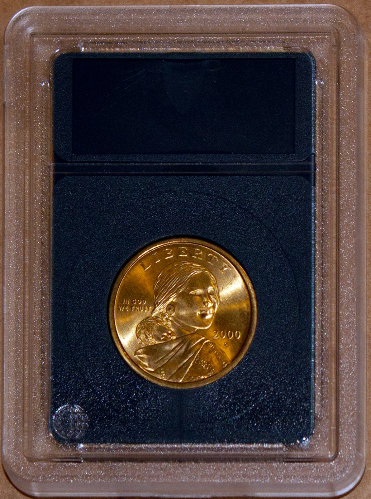 2000-P $1 Sacagawea Copper Dollar In New World Plastic + Bonus