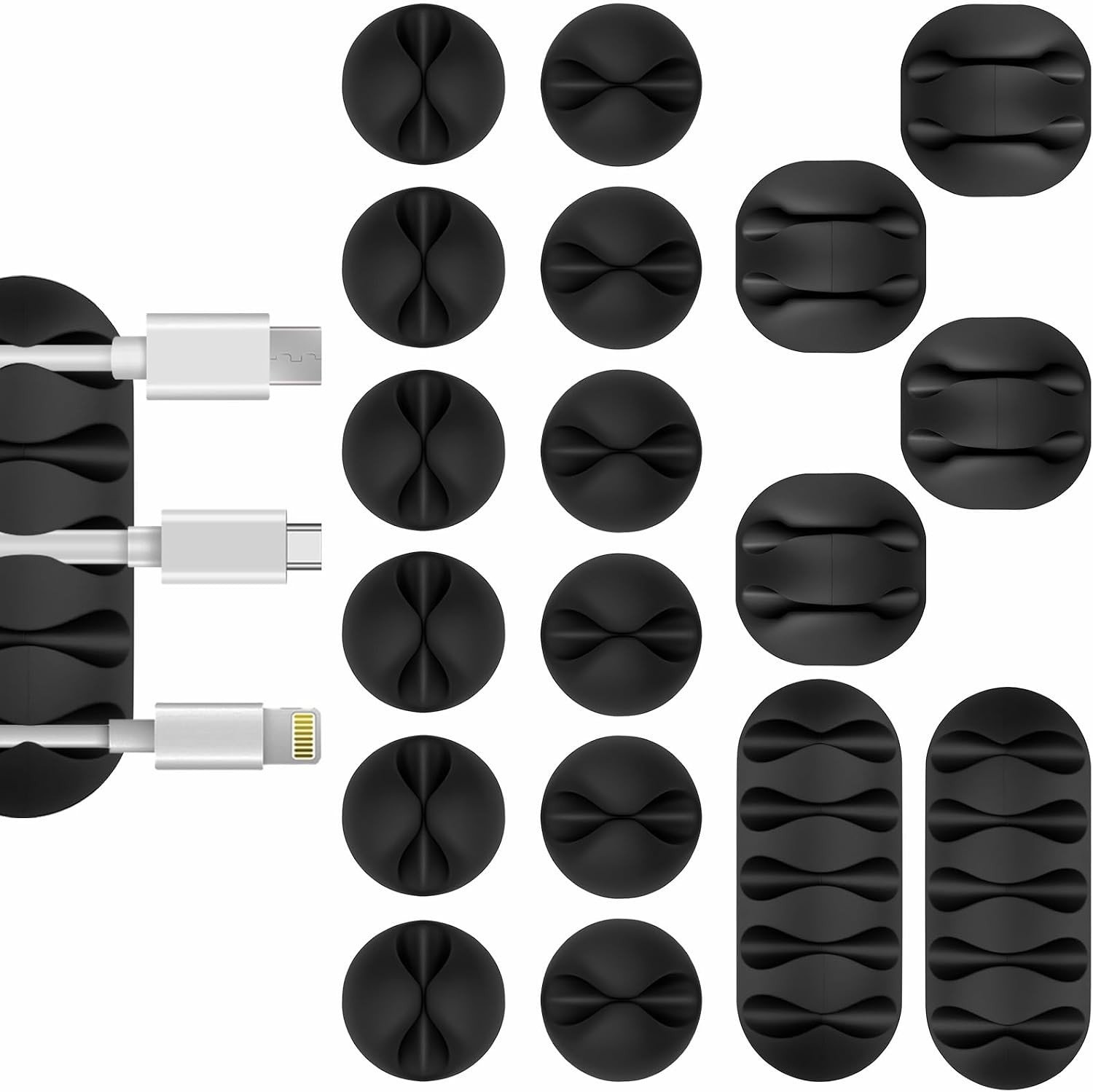 18PCS Black Adhesive Cable Clips Cord Organizer for Wire Management |