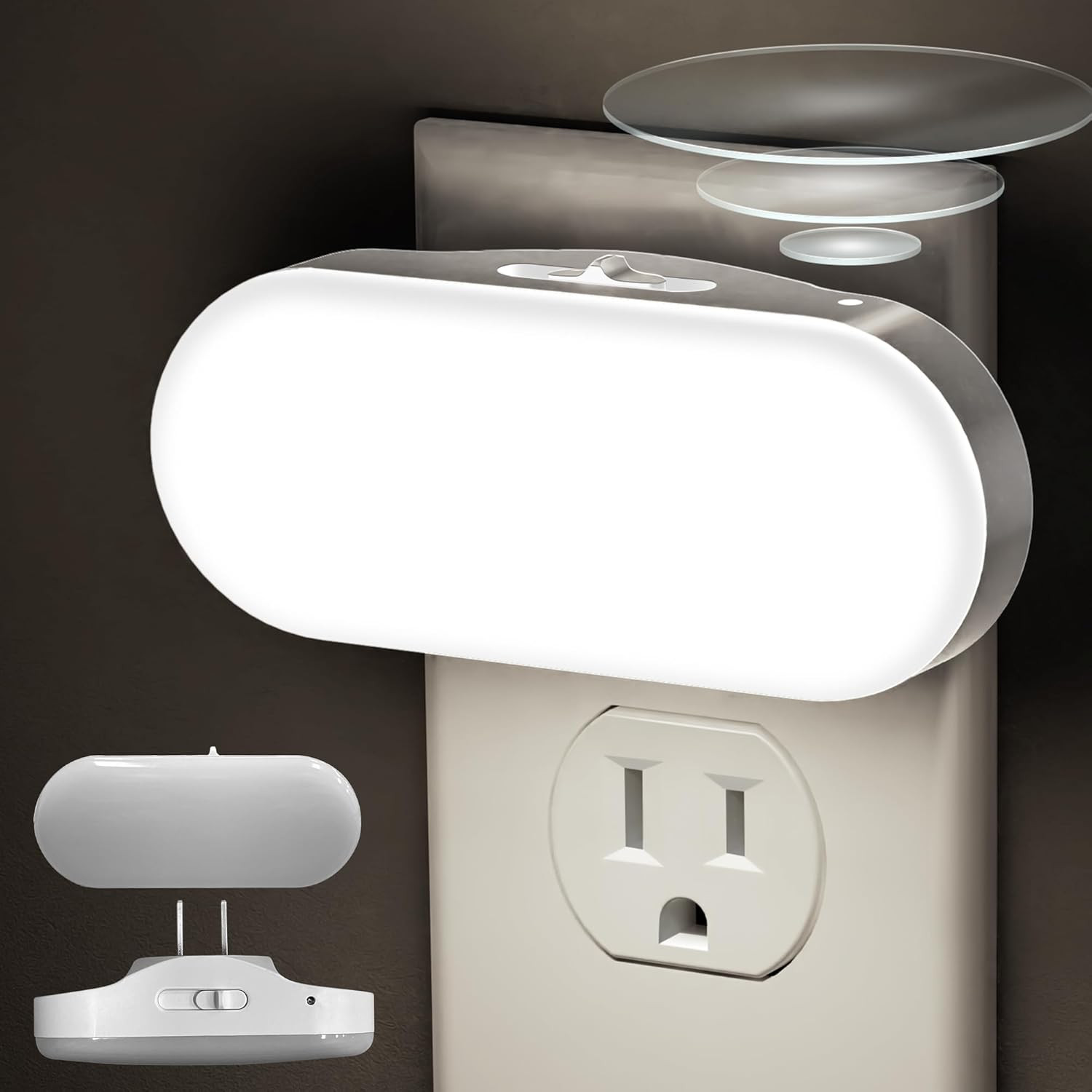 Led Night Light Plug Into Wall 2 Pack With Dusk To Dawn Sensor 1W 5000K Dimmable
