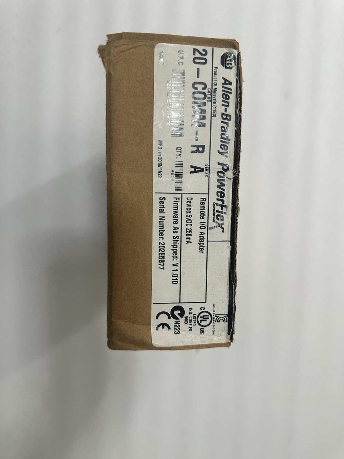 ALLEN BRADLEY 20-COMM-R SER A FRN V 1.010 REMOTE I/O COMMUNICATIONS MODULE