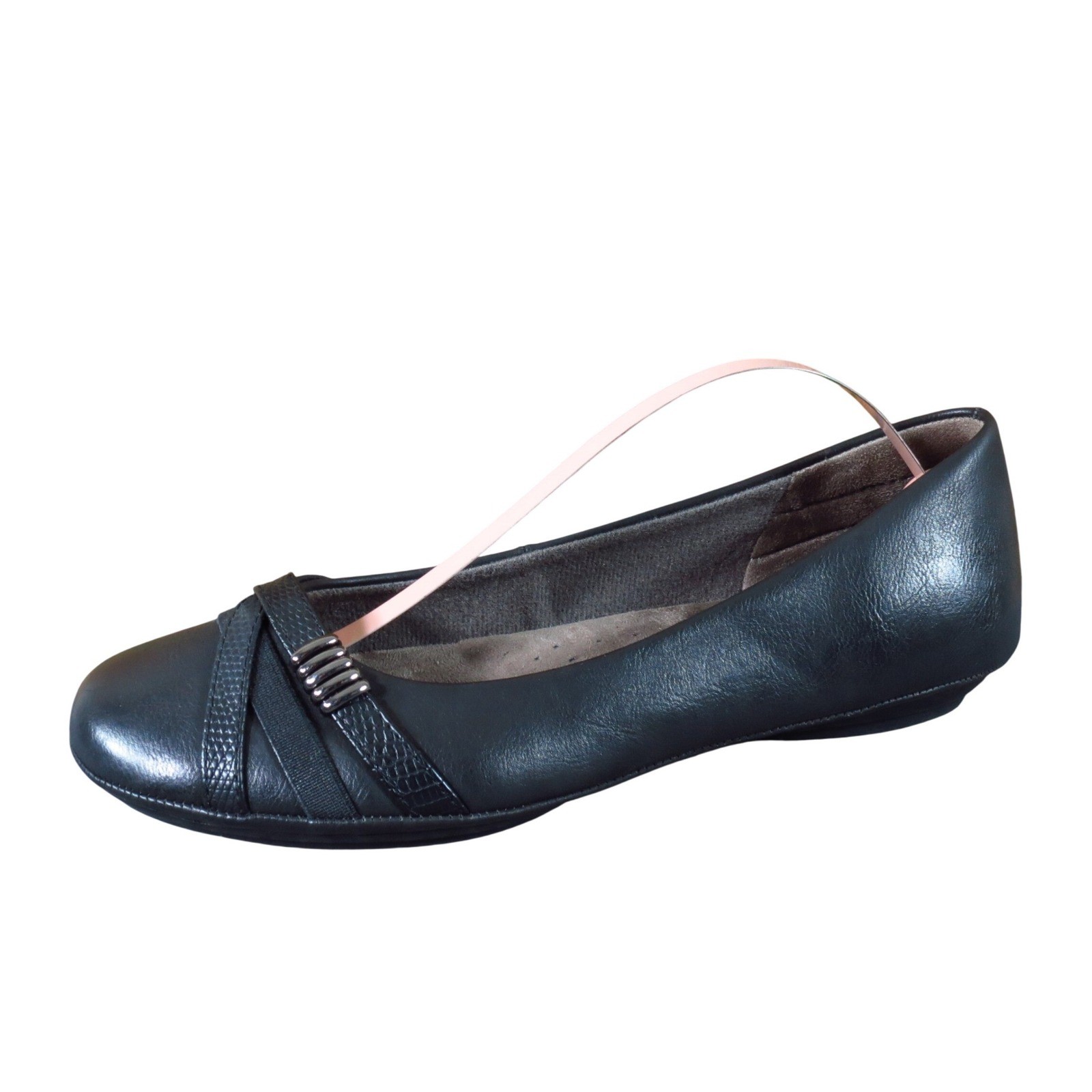 Eurosoft Shainna Women Shoe Flat 7.5 Casual Work Professional Black Synthetic