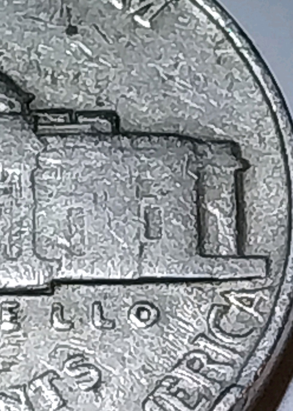 1939 Error Jefferson Nickel. Reverse Doubling. Circulated. Needs Cleaning.
