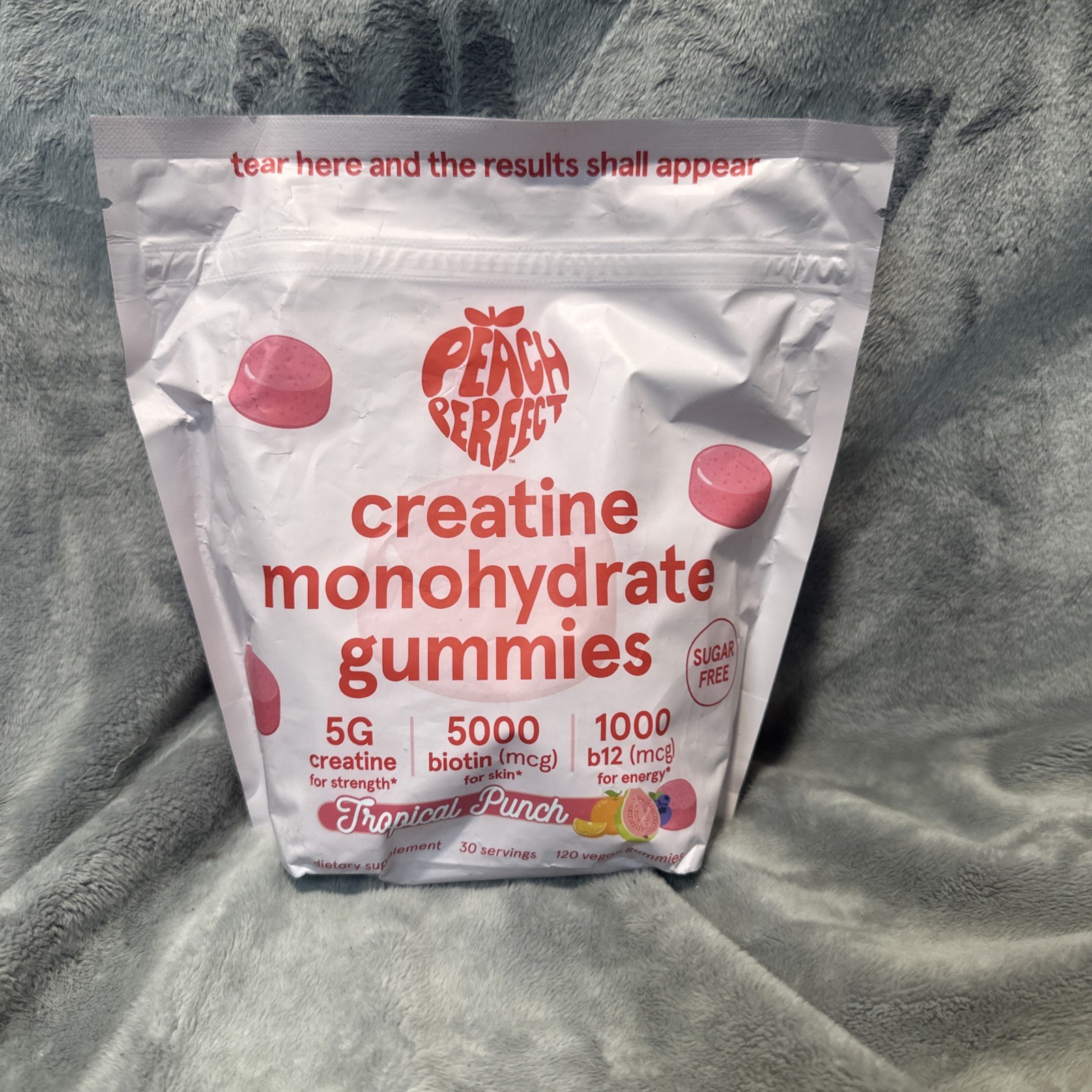 Peach Perfect Creatine Monohydrate Gummies, Creatine for Women, 5g Vegan