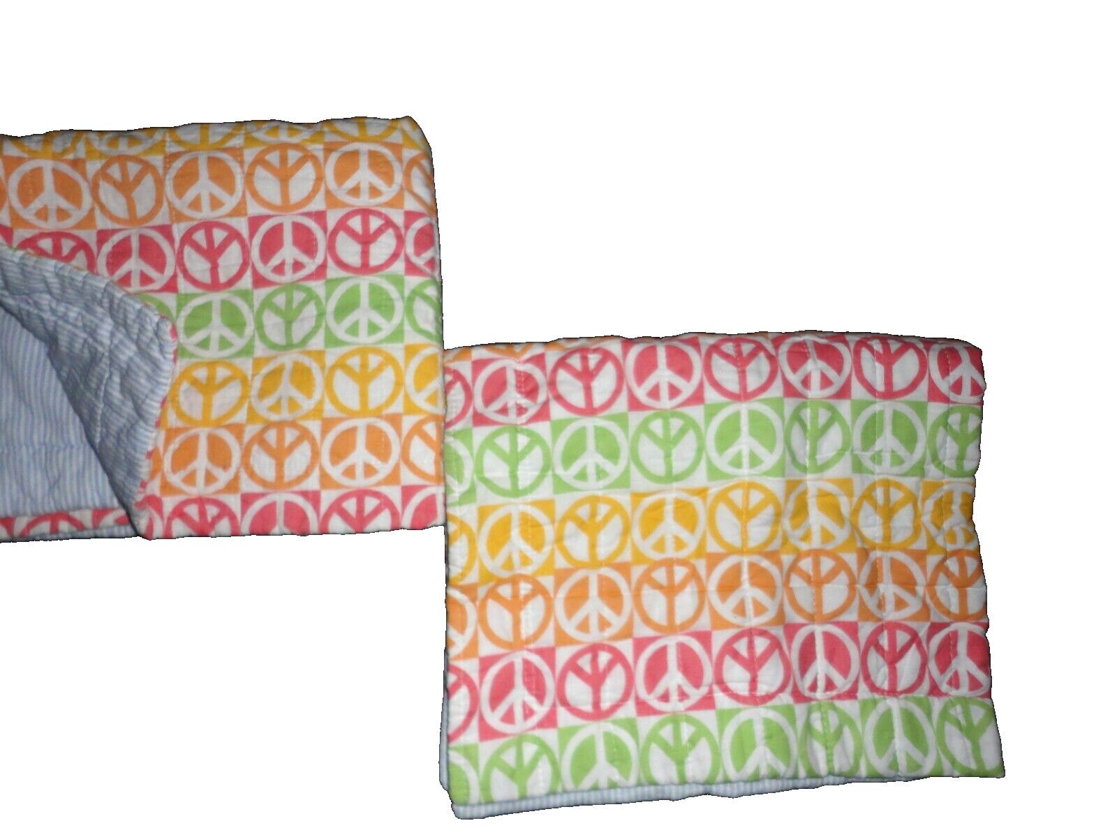 TOMMY HILFIGER WOODSTOCK PEACE ORANGE YELLOW (2) STANDARD PILLOW SHAMS 20X26
