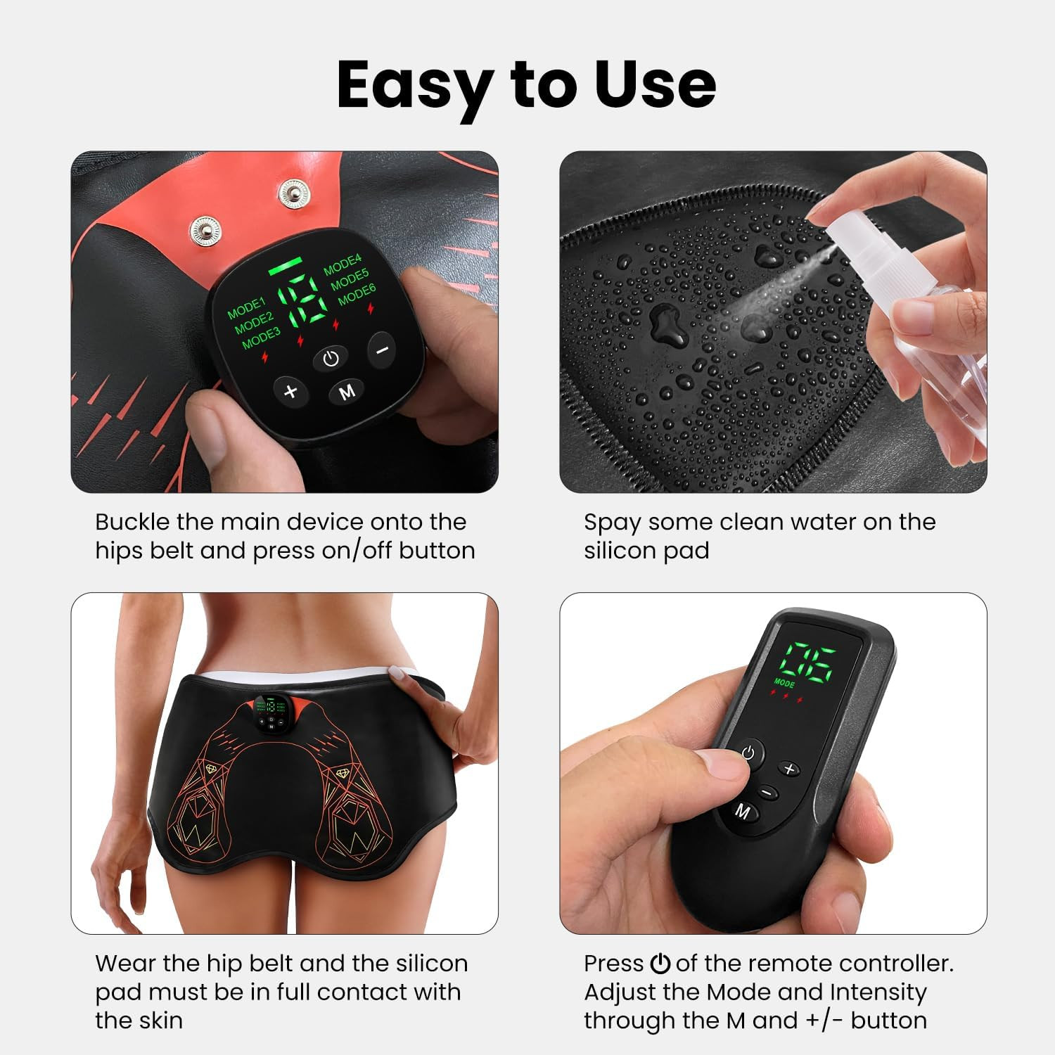 Hip Trainer Glute Muscle Stimulator Belt, Butt Lifting Muscle Toner Machine for