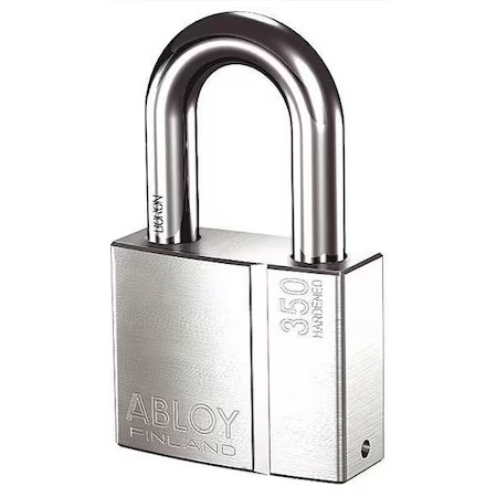 Abloy Pl350/50B-Kd Padlock, Keyed Different, Long Shackle, Rectangular Brass