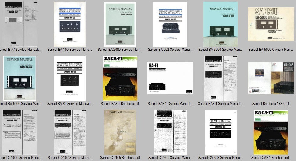 Sansui Service Manuals Brochures Magazines Schematics Collection Computer DVD !!