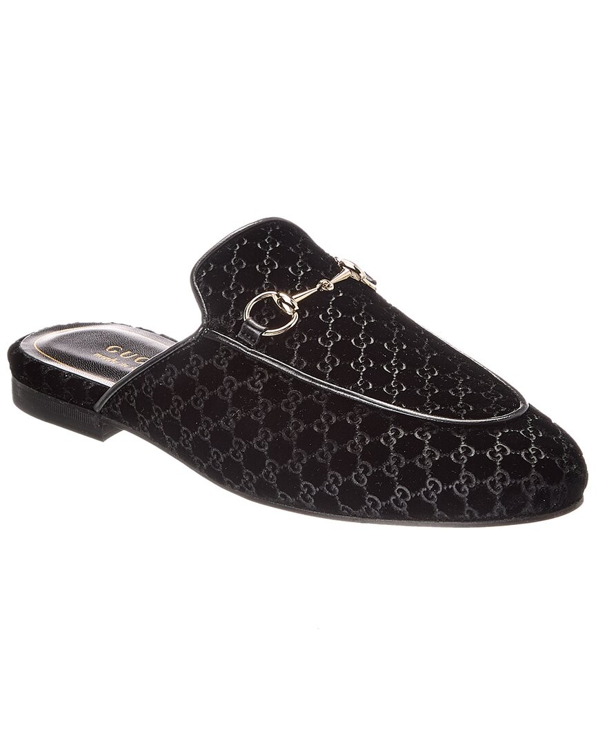 Gucci Princetown Gg Velvet Mule Women's Black 36