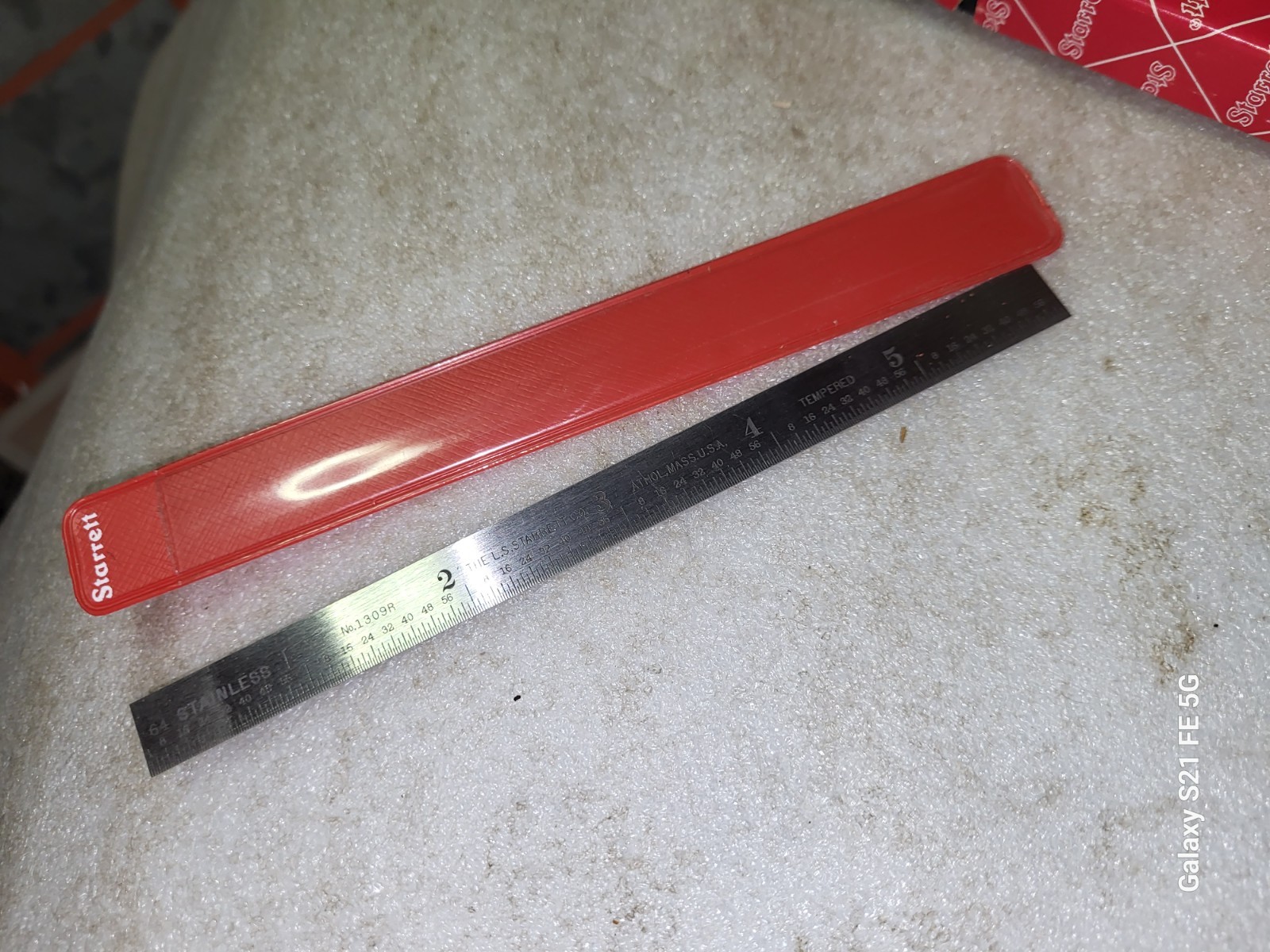 NOS Starrett 1309R-6 Stainless Steel Ruler with Sleeve