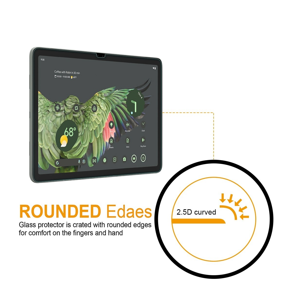 2x Supershieldz Tempered Glass Screen Protector for Google Pixel Tablet 11 inch