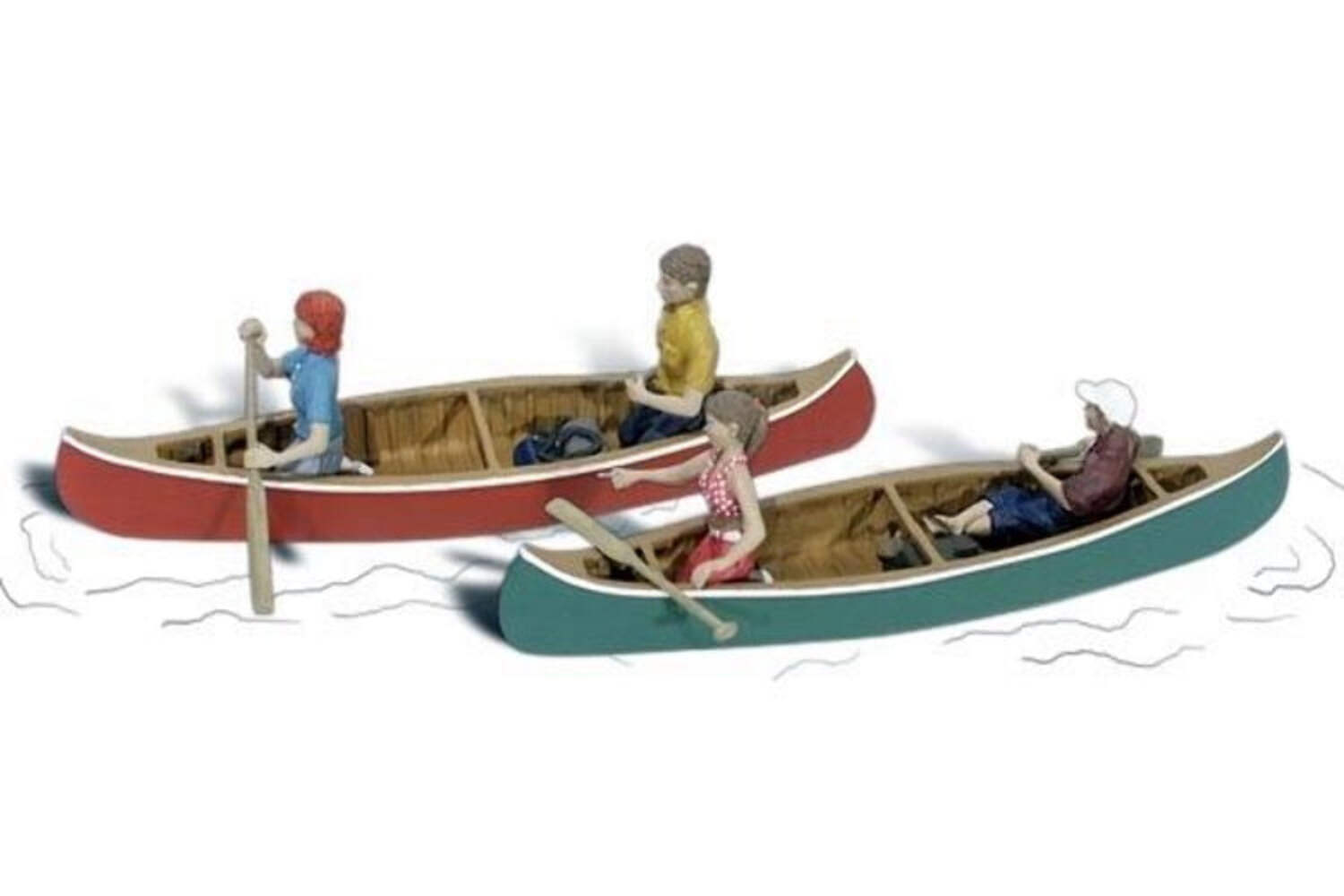 Woodland Scenics A2755 O Train Figures Canoers - New in Packing