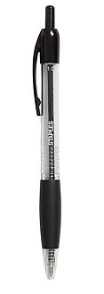 Staples® Retractable Ballpoint Pens Medium Point Black Dozen