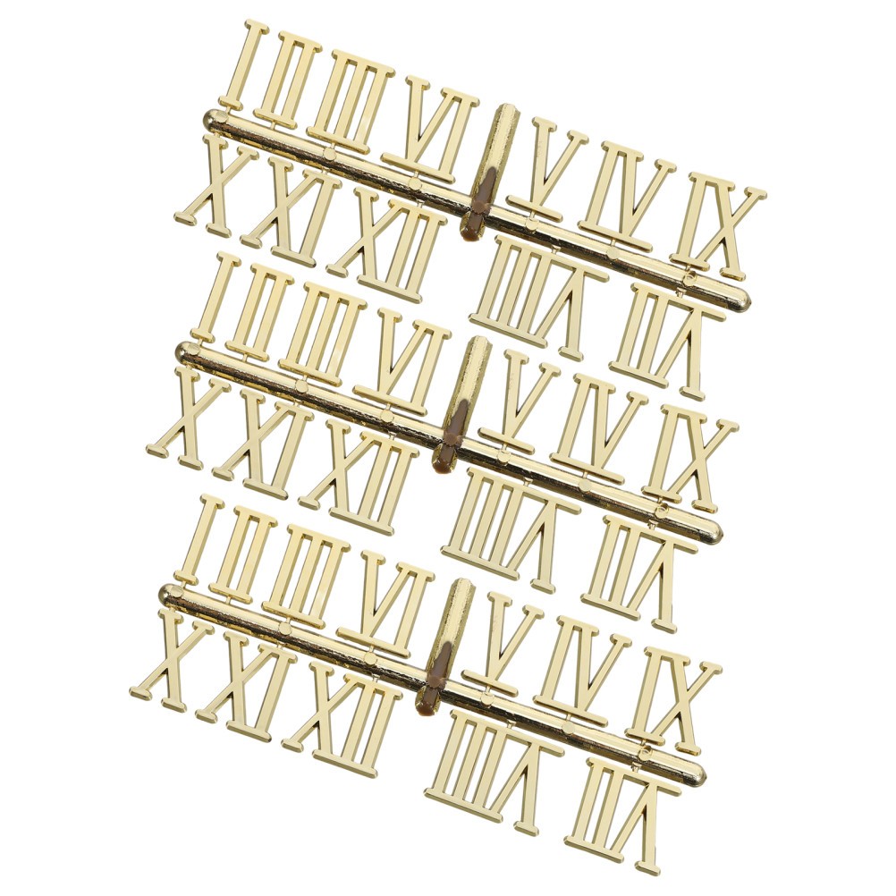 3 Sets Electroplated Clock Numerals Roman Number Numbers for Making