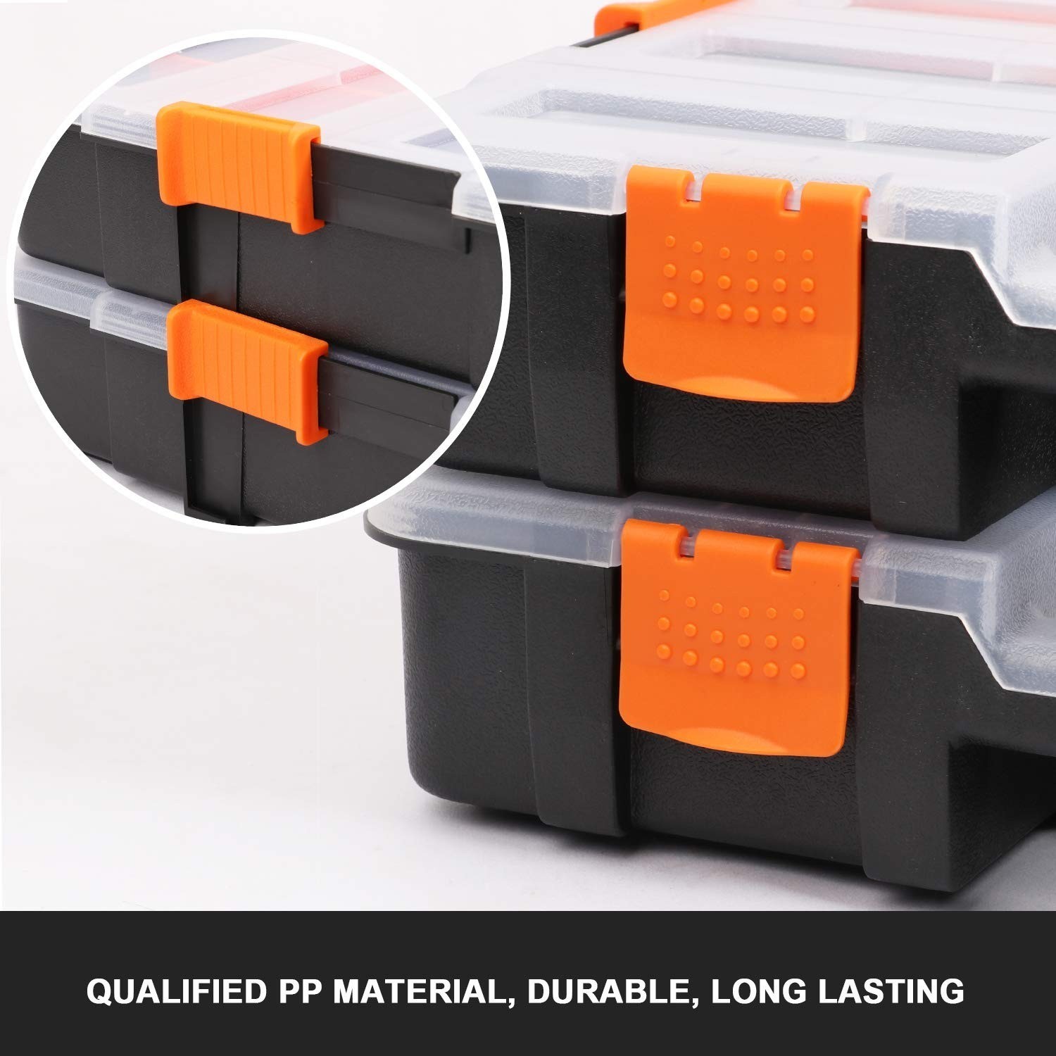 CASOMAN Tool Box Organizer - Interlocking Small Parts Organizer (2 Pack)