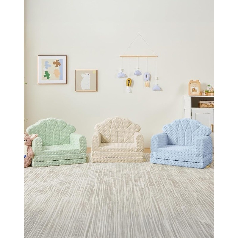 Toddler Couch Soft Bubble Dot Kids Sofa Convertible Easy Clean Non Slip New