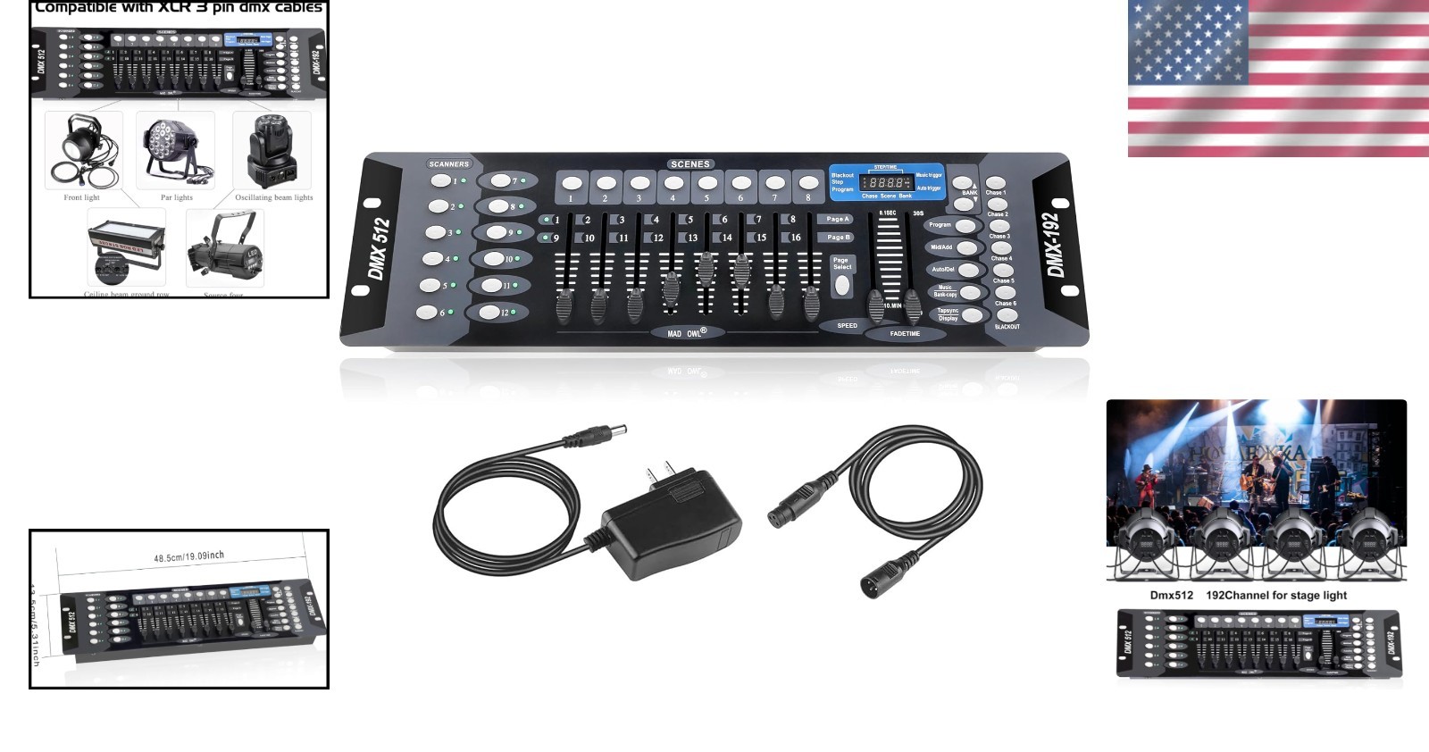 Versatile 192 Channel DMX Controller for Seamless DJ and Stage Lighting Control