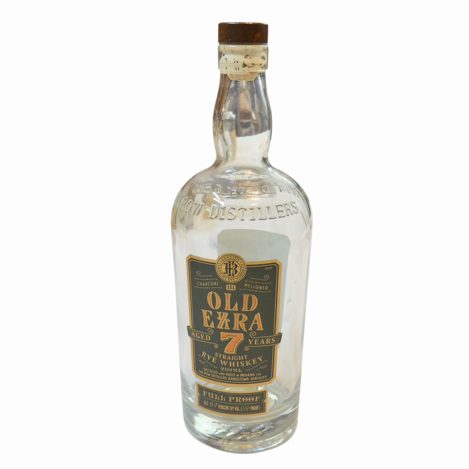 Old Ezra 7 Year Full Proof Empty Rye Bottle