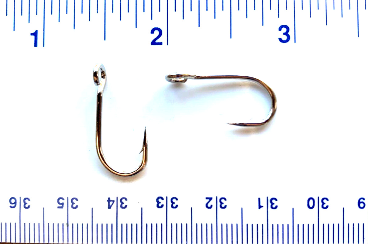 100  GT 9171 Nickel Plated Open Eye Siwash Fishing Hooks size 6