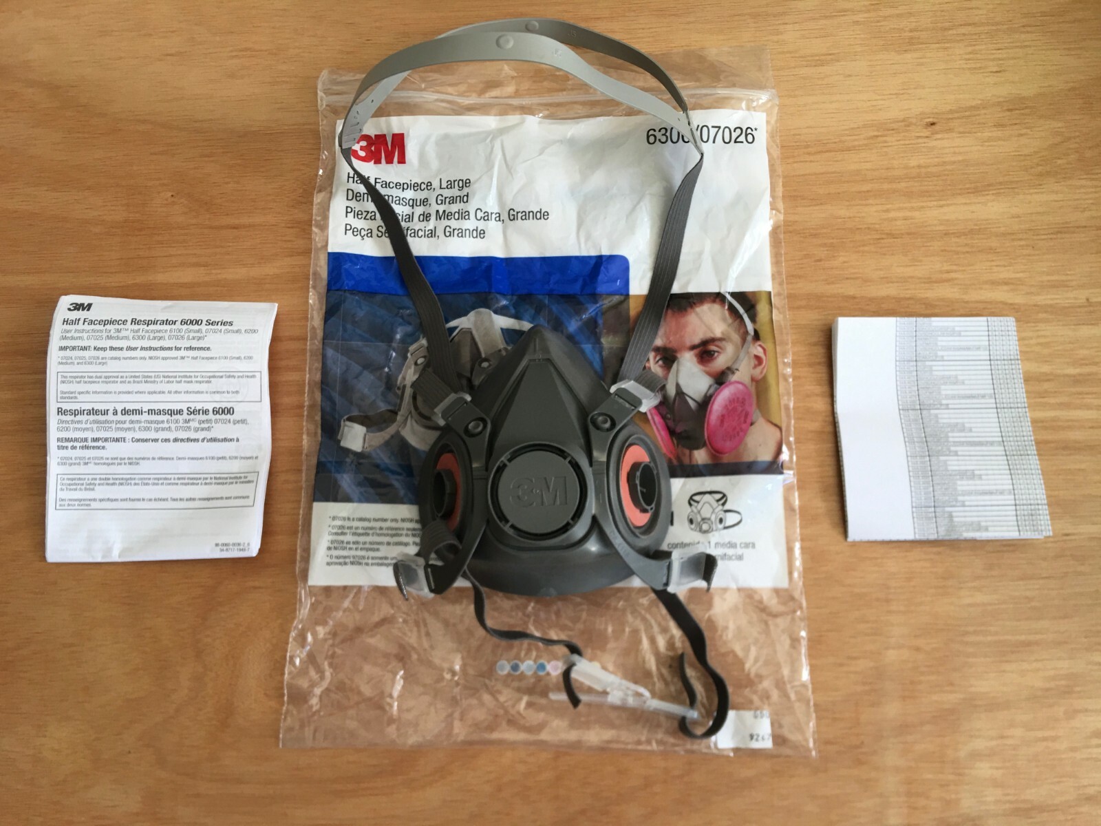 3M 6300/07026 Large Half Face Respirator NEW IN BAG