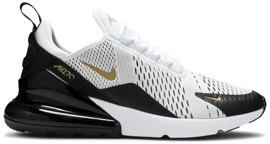 Nike Air Max 270 White Metallic Gold Bla... AV7892-100 Men's Size 8.5