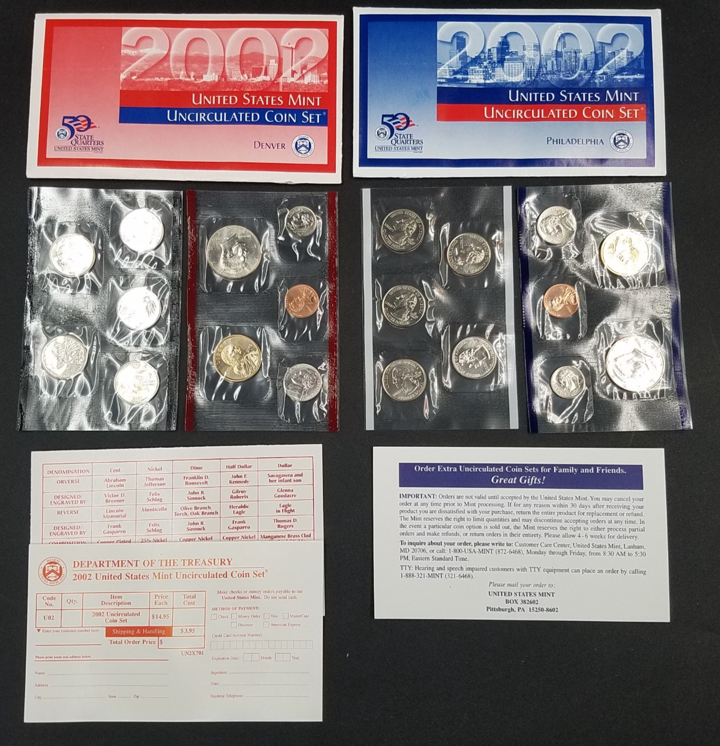 2002 Uncirculated Coin Set U.S Mint Government Packaging OGP COA