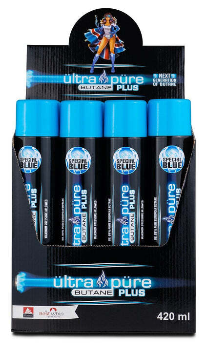 12 Can Ultra Pure PLUS 420ML Butane 420ml Premium Refined European Gas