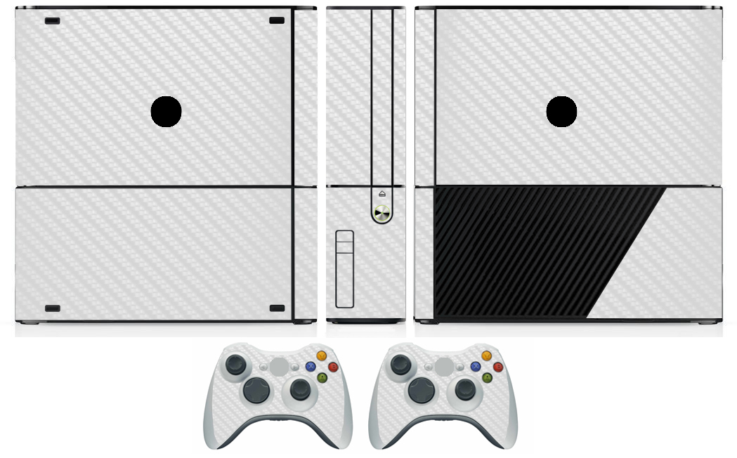 White Carbon Fiber Vinyl Skin Sticker for Xbox360 Slim E and 2 controller skins