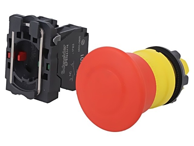 XB5AT845 Switch: Safety - 22mm Rod.Pos: 2 NC + NO Red Missing SCHNEIDER EL