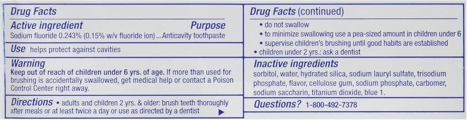 8 Pack of Crest Plus+ Cavity Protection Toothpaste Regular - 8.2 Oz each
