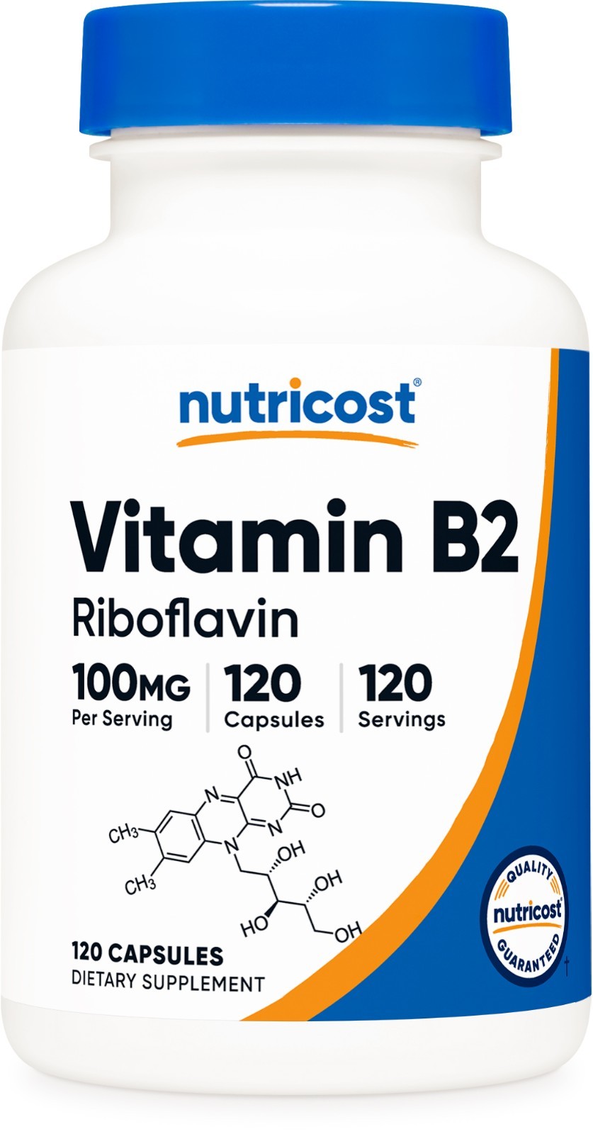 Nutricost Vitamin B2 (Riboflavin) 100mg, 120 Capsules - Gluten Free and Non-GMO