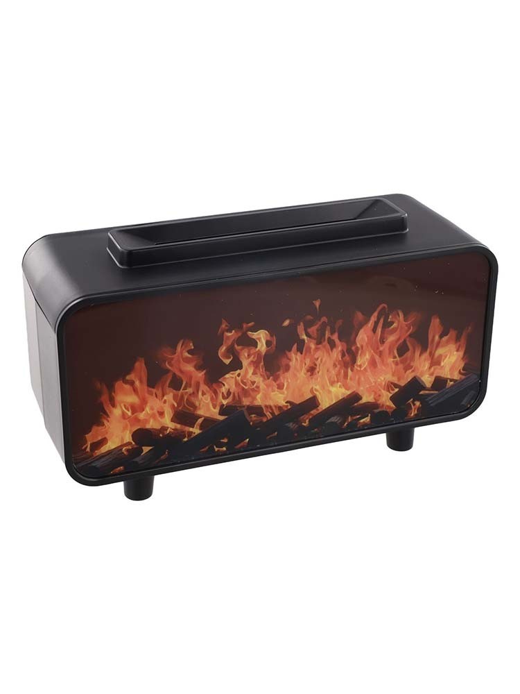 Humidifier and Essential Oil Diffuser with Fireplace Flame Effect and Color LED