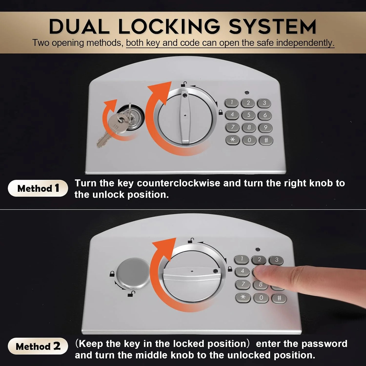 Dalmbox Portable Metal Safe Box with Digital Code Lock,Fire Resistant Storage fo