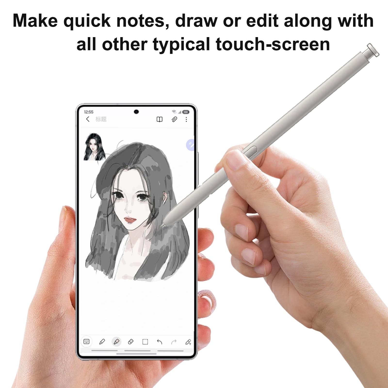 Galaxy S25 Ultra S Pen Replacement for Samsung Light Gray