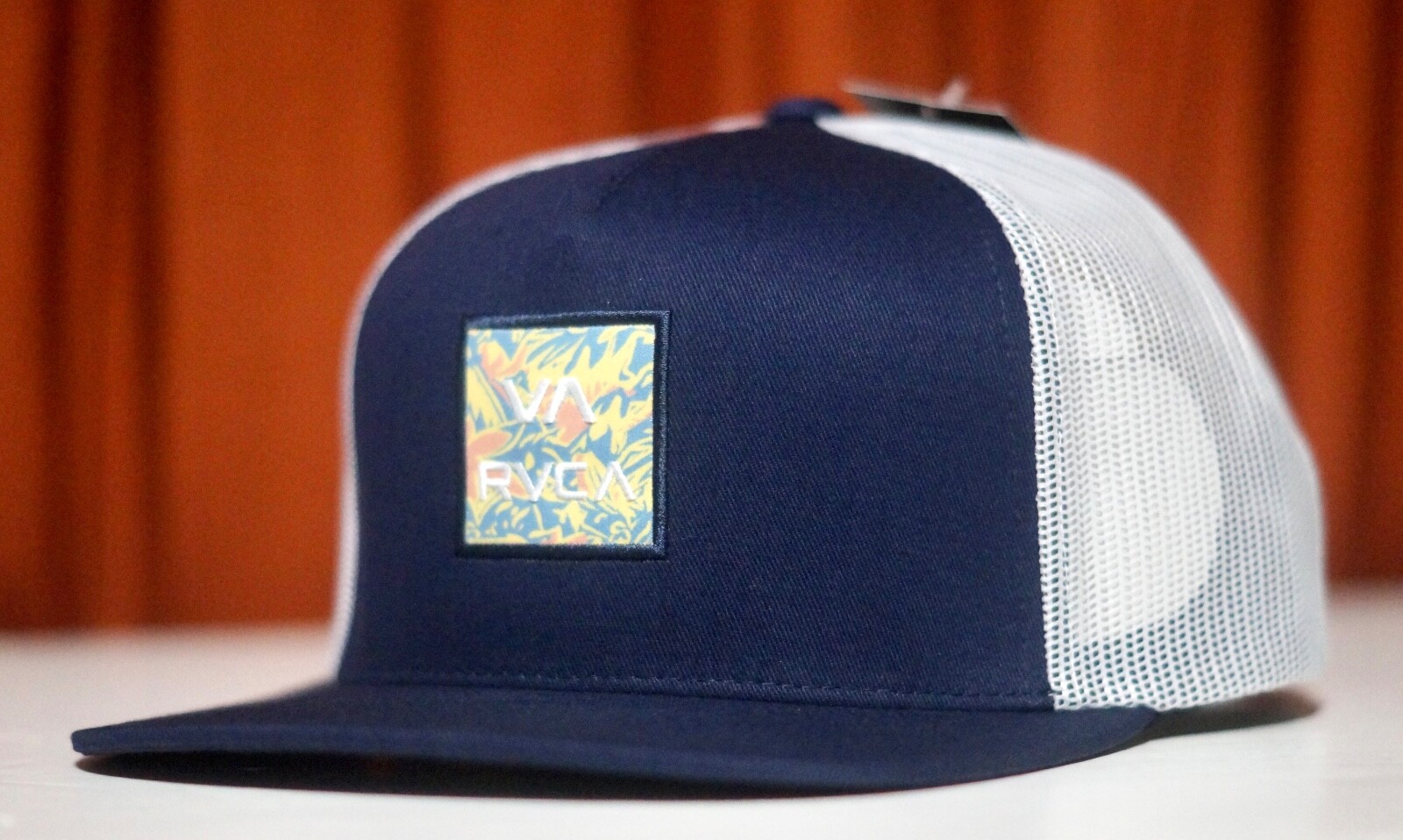 New Rvca Patch Navy Trucker Mesh MID FIT Mens Snapback Hat RHTRVC-9