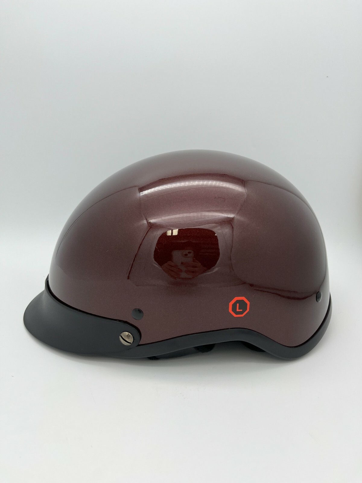 Helmet City HCI 100 Half Helmet Wine Large DOT Approved Open Box