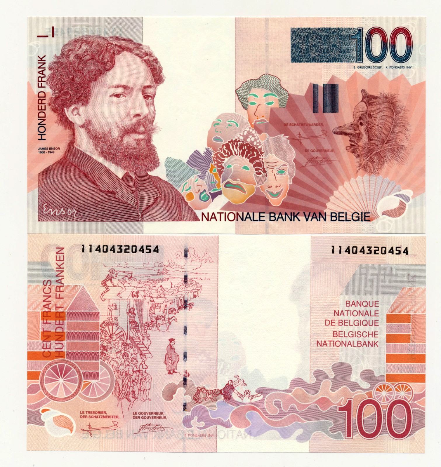 Belgium 100 Franks ND 1995-2001 P. 147 Unc Note