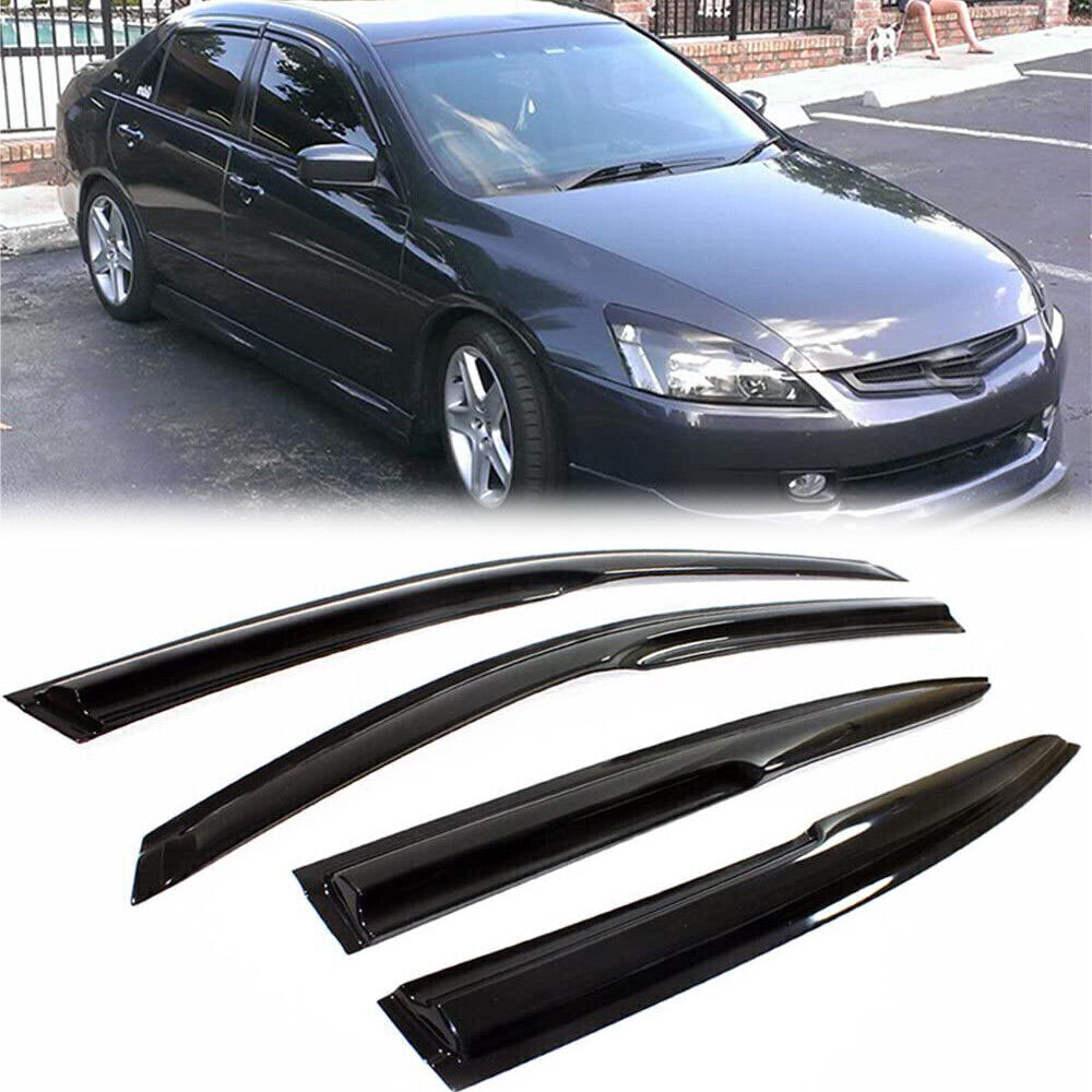 For 2003-2007 Honda Accord 3D Wavy Mugen Window Visor Vent Shade Sun Rain Guards