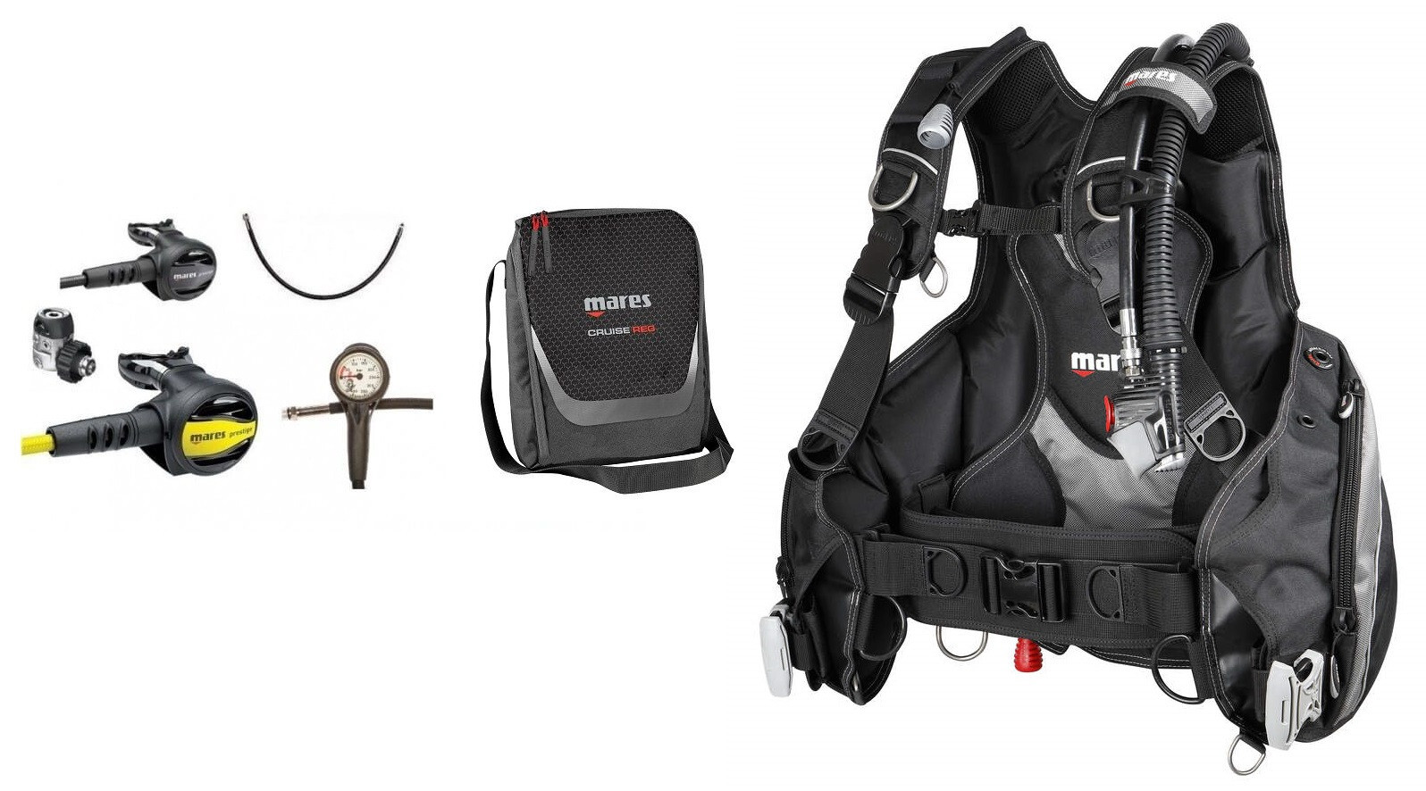 Mares Prestige Breathing Adjustment Dive Set U.Tarierjacket Erl XS-XL