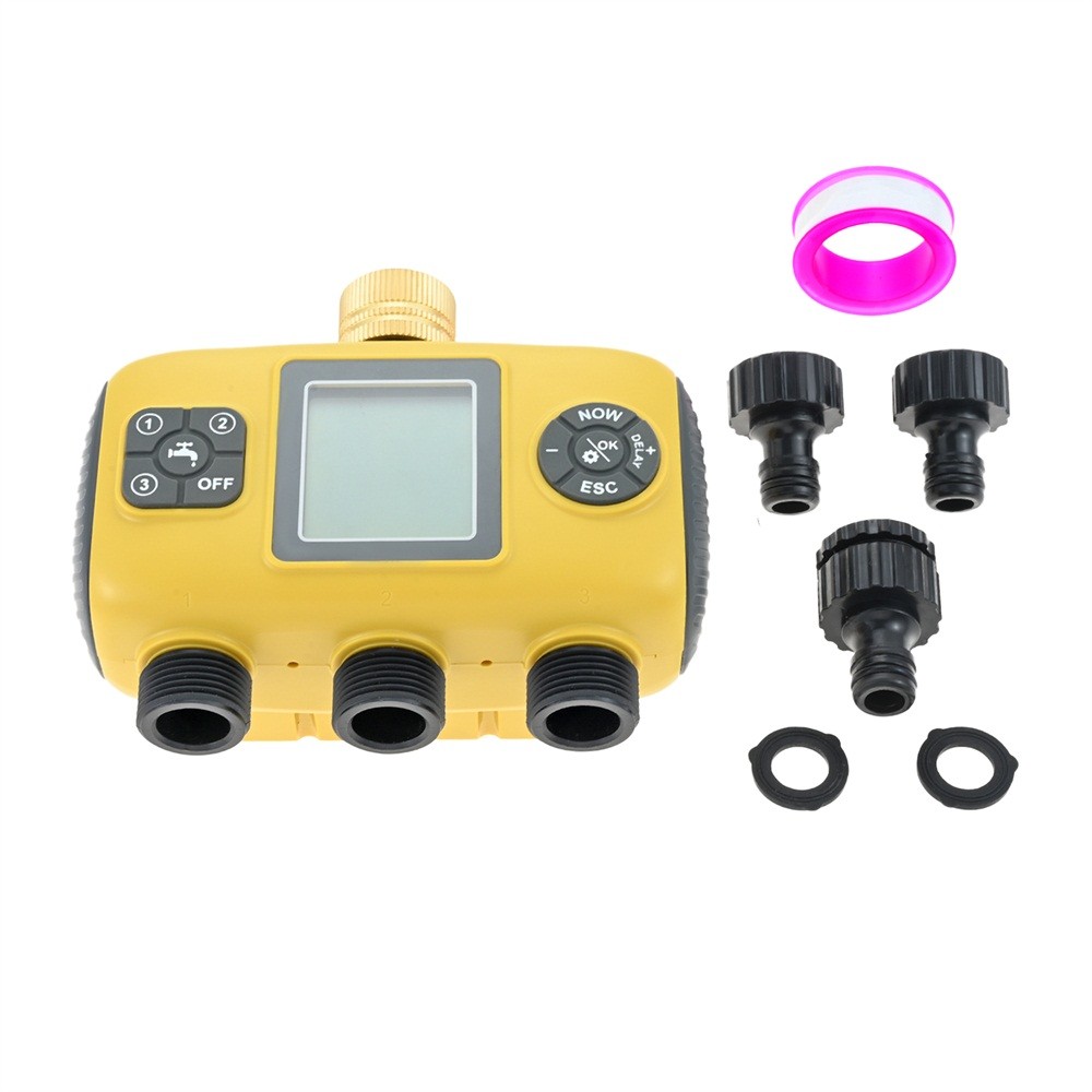 Smart Irrigation Computer 3 Zone Sprinkler Timer With Brass Inlet Hose Timer