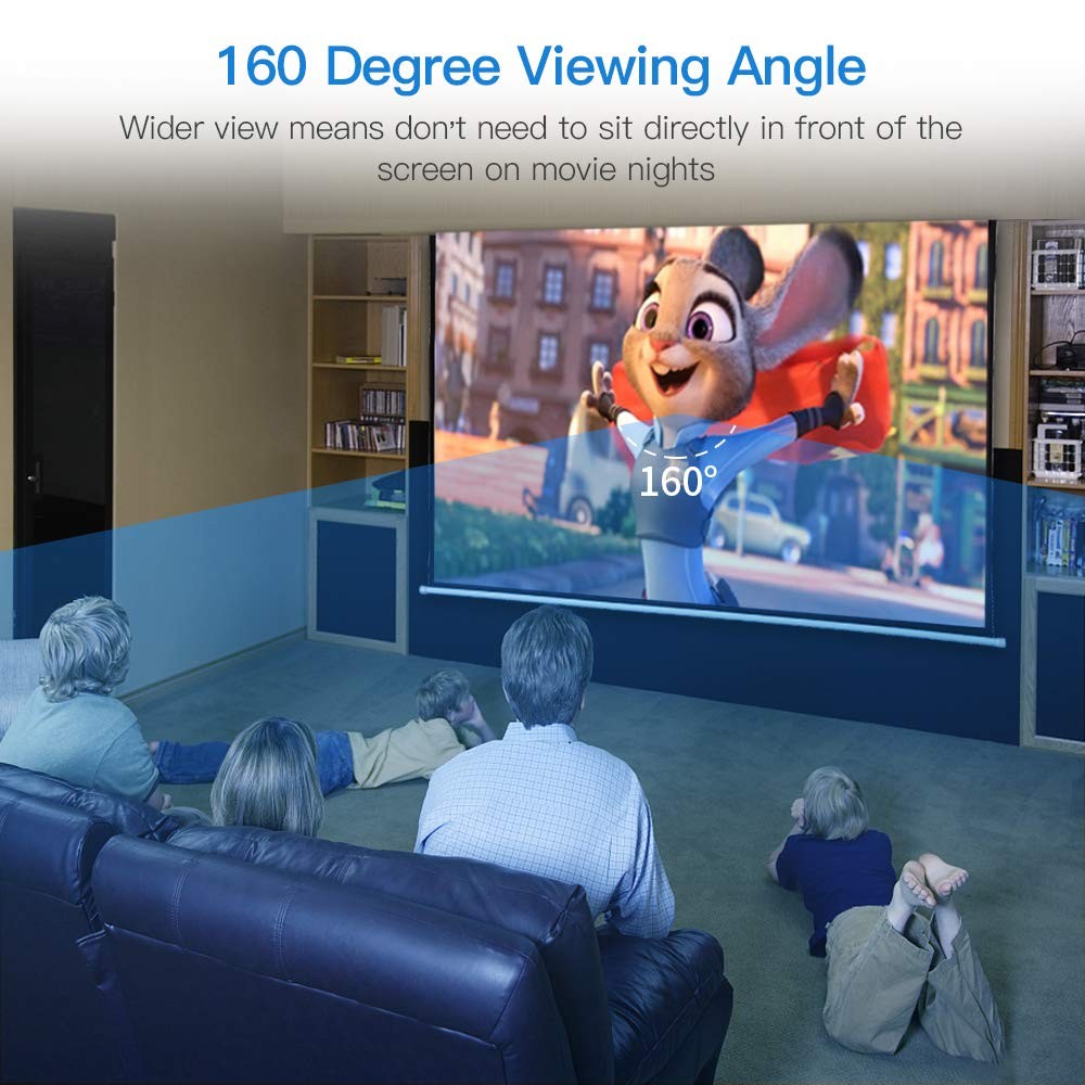 Motorized Projector Screen with Remote Control, 100 inch 16:9 HD Diagonal