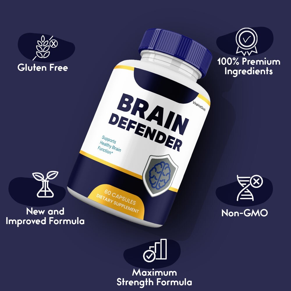 Brain Defender Capsules, Maximum Strength Pills Cognitive and Brain (5 Pack)
